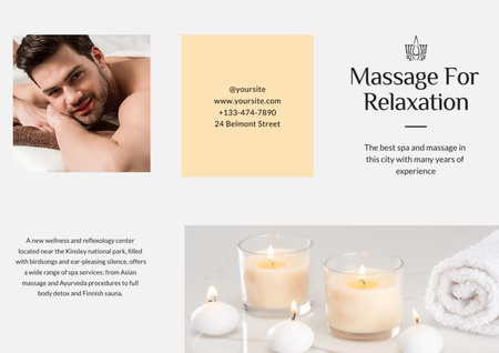 Ad of Massage for Relaxation Brochure tervezősablon