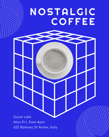 Designvorlage Psychedelic Ad of Coffee Shop für Poster 16x20in