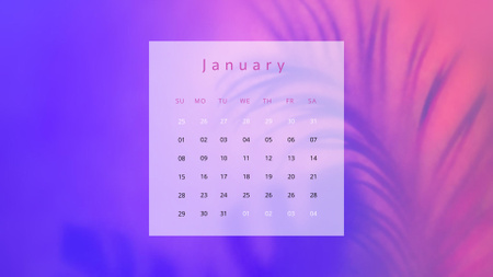 Plants Shadows on Gradient Light Calendar – шаблон для дизайну