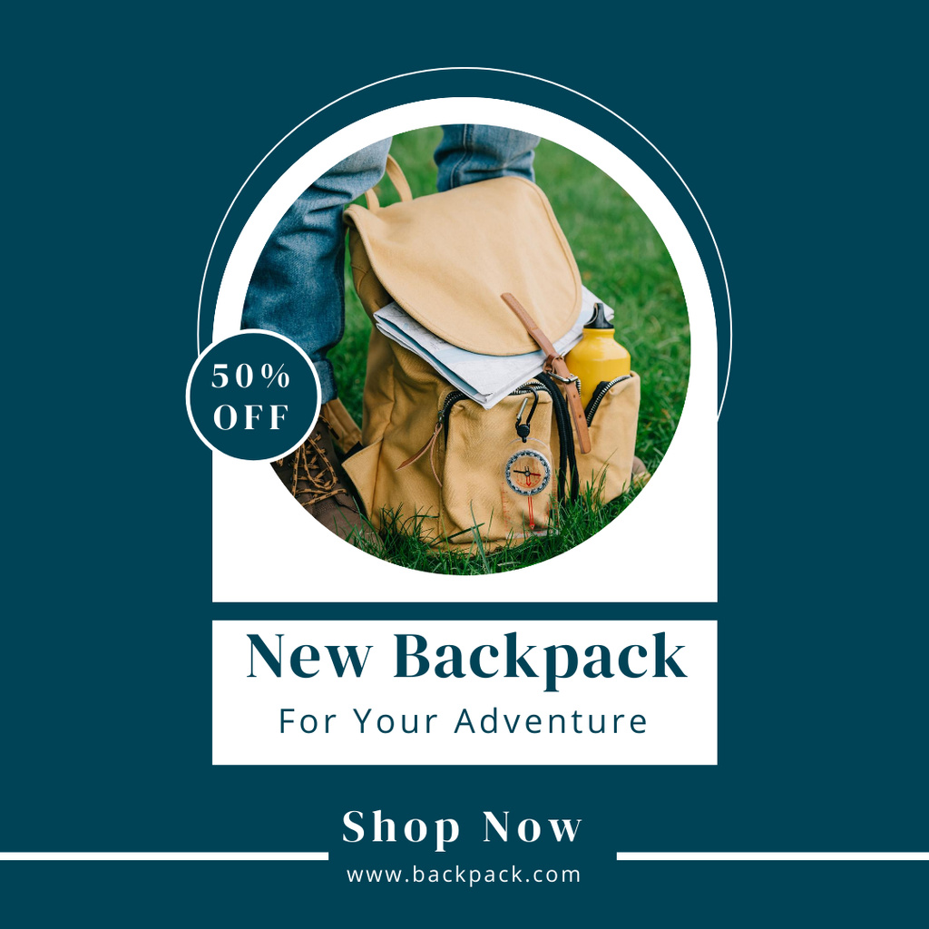 Advertising New Model Backpacks Instagramデザインテンプレート
