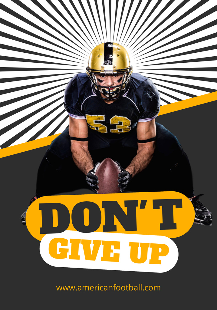 American Football Player with Ball Poster 28x40in Design Template