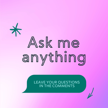 Ontwerpsjabloon van Instagram van Vragenformulier op Pink