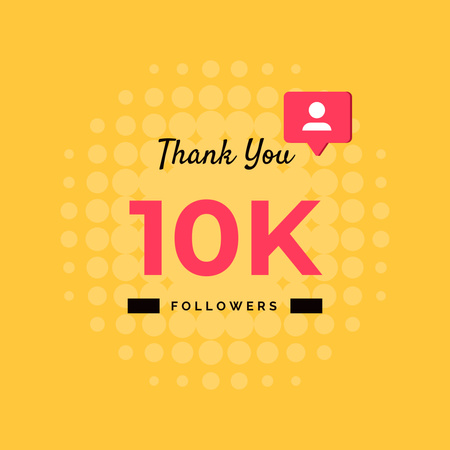 Thank You Message to Followers in Yellow Instagram Design Template