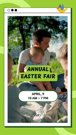 Announcement Of Easter Fair With Activities Instagram Video Story Design Template