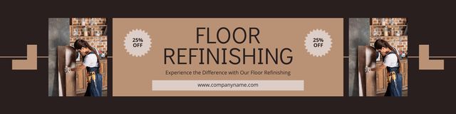 Floor Refinishing Services with Discount Offer Twitter Design Template