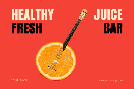 Juice Bar Ad Postcard 4x6in Design Template