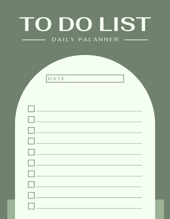 Minimalist To do List in Green Notepad 8.5x11in Design Template