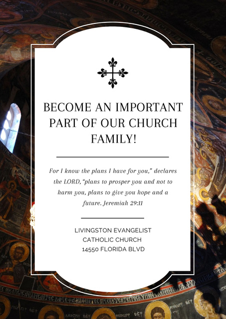Evangelist Catholic Church Invitation Poster A3 Šablona návrhu