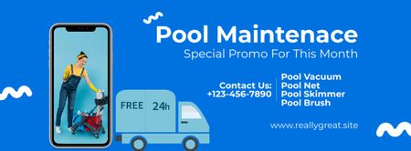 Special Promotion for Professional Pool Maintenance Services Facebook cover Design Template