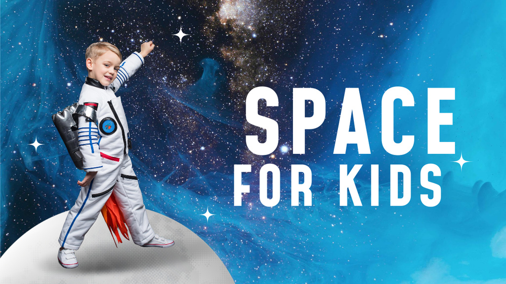 Space For Kids Youtube Thumbnail Design Template