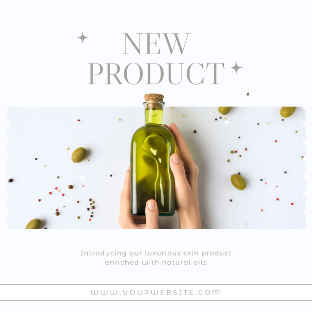 Beauty Product Ad with Natural Olive Oil Instagram Πρότυπο σχεδίασης