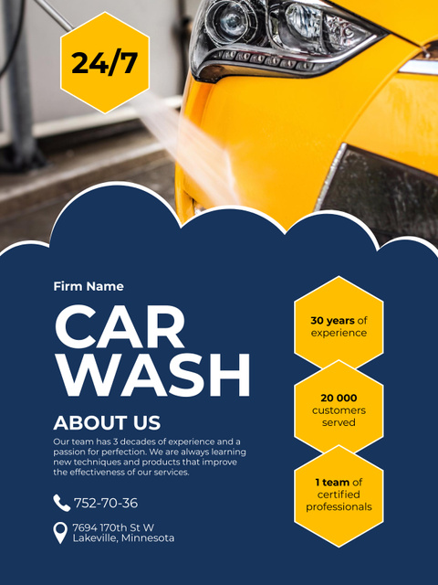 Offer of Car Wash Services Poster US – шаблон для дизайна