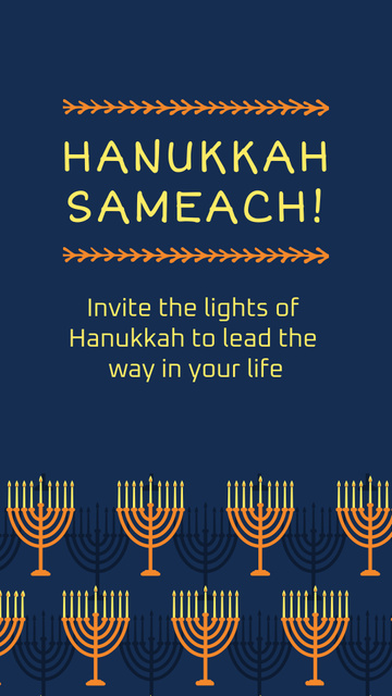 Invite the lights of Hanukkah to lead the way in your life Instagram Story Design Template
