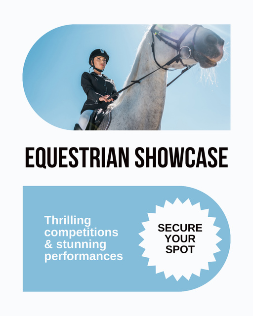 Announcement of Graceful Equestrian Show Instagram Post Vertical – шаблон для дизайну