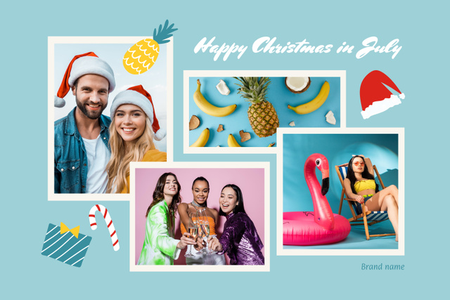 Christmas Party in Julywith Merry Youth Mood Board Modelo de Design