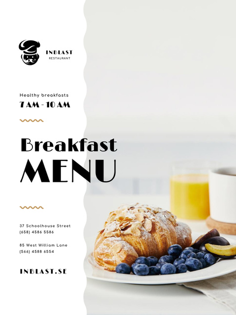 Tasty Breakfast Set Offer Poster US Šablona návrhu