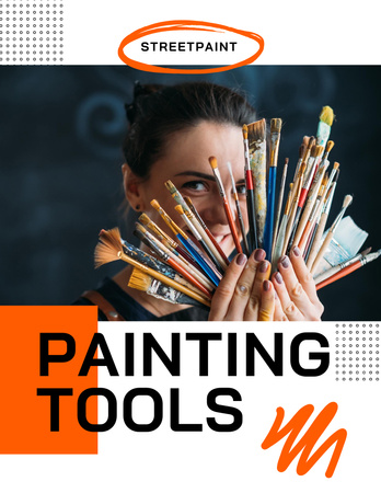 Painting Tools Offer Flyer 8.5x11in Modelo de Design
