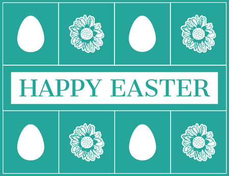 Easter Holiday Greeting with Spring Illustration Thank You Card 5.5x4in Horizontal Šablona návrhu