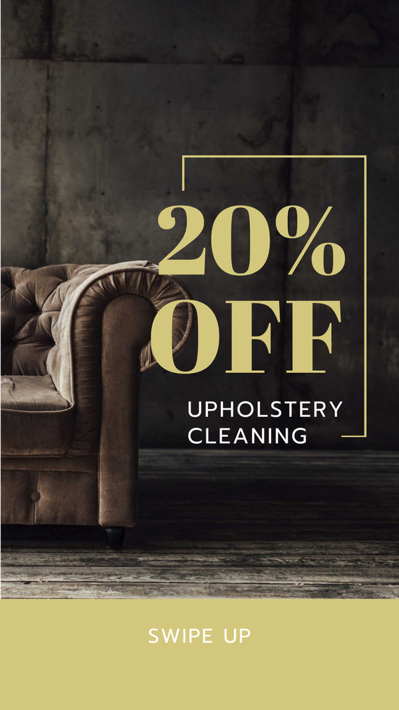 Designvorlage Upholstery Cleaning Discount Offer für Instagram Story