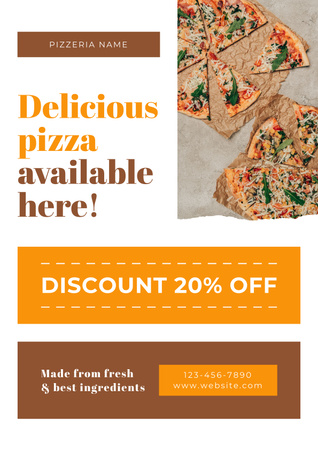 Designvorlage Pizza Discount Announcement für Poster