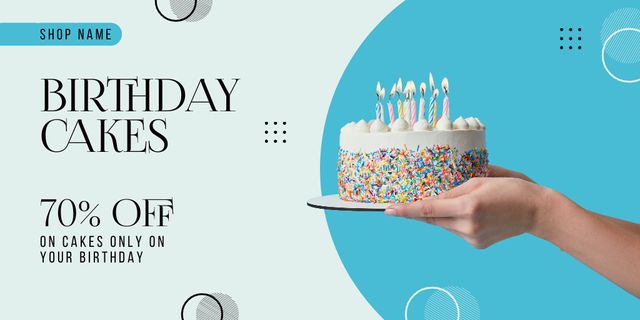 Birthday Cake Sale Twitter Tasarım Şablonu