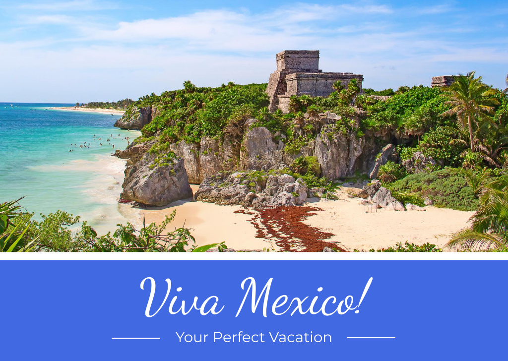 Mesmerizing Tour For Vacation In Mexico Promotion Postcard Šablona návrhu