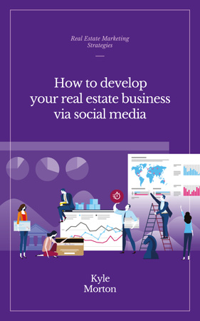 Guide to Starting a Real Estate Business on Social Media Book Coverデザインテンプレート