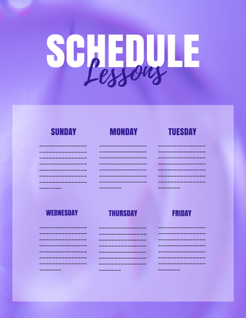 Plantilla de diseño de calendario semanal de lecciones Notepad 8.5x11in 