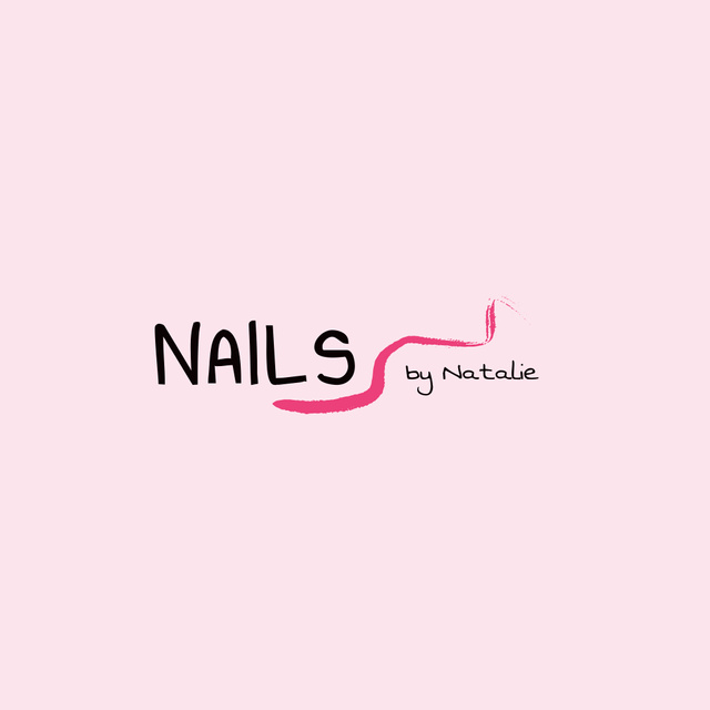 Trendy Manicure Services on Pink Logo Design Template