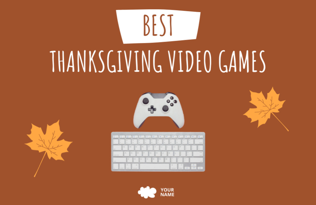 Thanksgiving Best Game Equipment Sale with Leaves Flyer 5.5x8.5in Horizontal – шаблон для дизайна