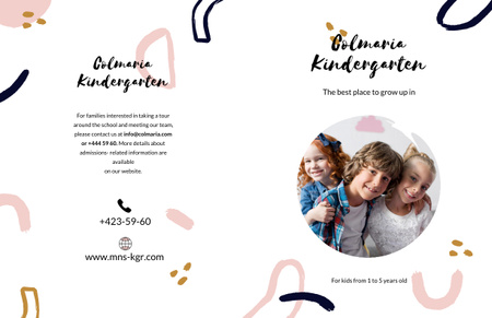 Kindergarten Ad with Kids Brochure 11x17in Bi-fold Design Template