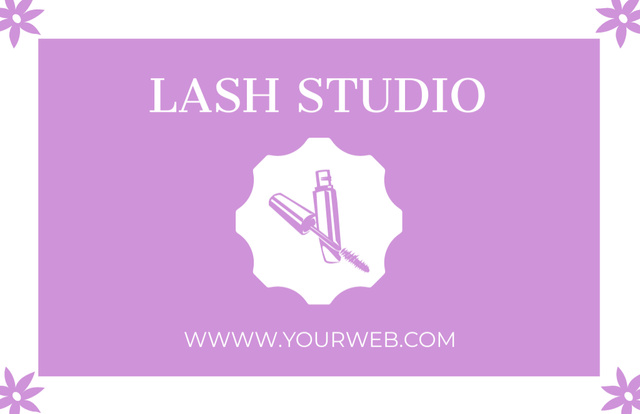 Modèle de visuel Lash Studio Discount Program for Loyal Clients - Business Card 85x55mm