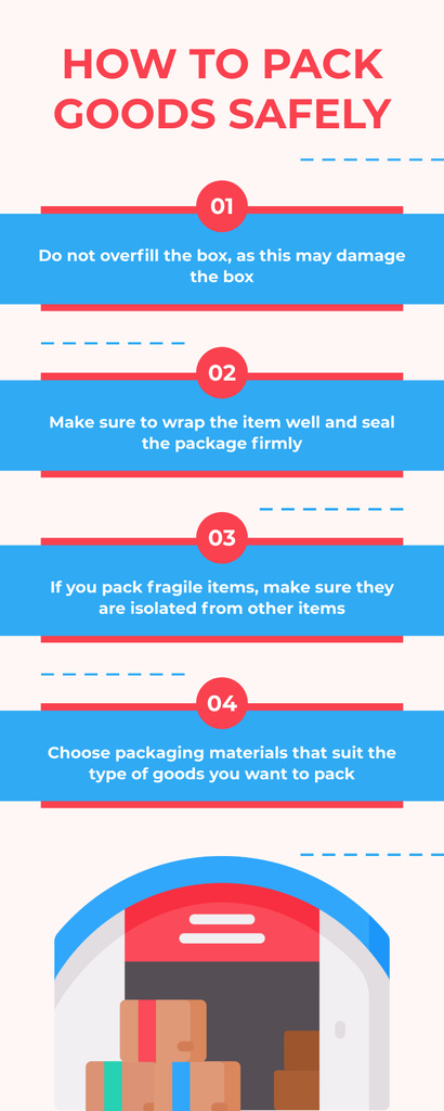 Platilla de diseño Tips How to Pack Goods Safely Infographic