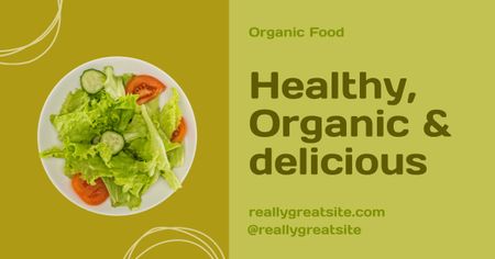Organic Food and Vegetarian Salads Offer Facebook AD Design Template