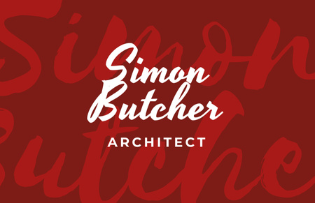 Template di design offerta servizi architetti in rosso Business Card 85x55mm