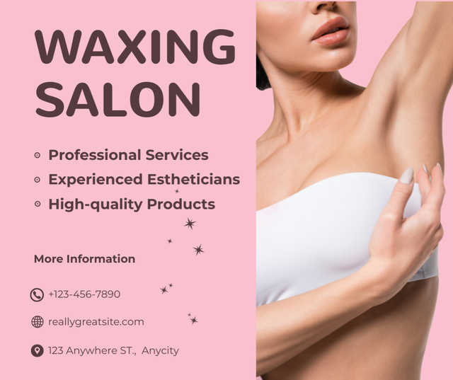 Wax Salon Hair Removal Offer Facebookデザインテンプレート