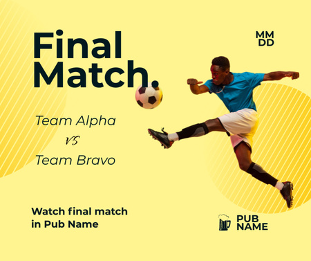 Plantilla de diseño de Final Soccer Match Event Announcement Facebook 
