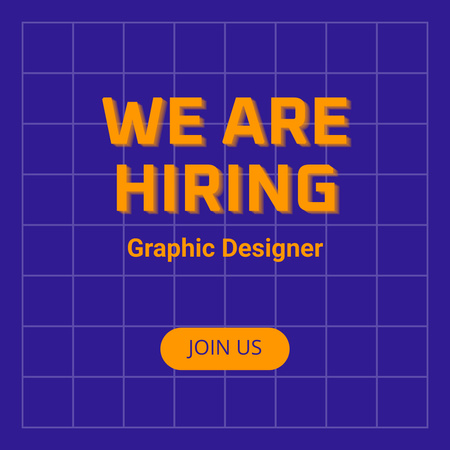 Designvorlage Graphic Design Job Vacancy Ad für Instagram