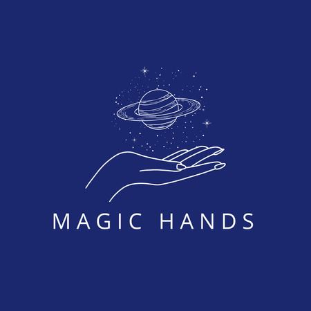 Illustration of Planet in Hand Logo 1080x1080px Design Template