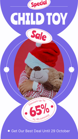 Special Sale with Girl in Santa Hat Instagram Video Story Design Template