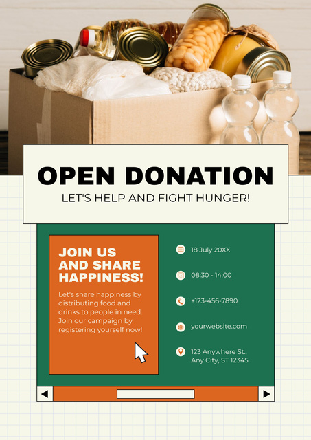 Donations Opening Ad Layout Poster Design Template