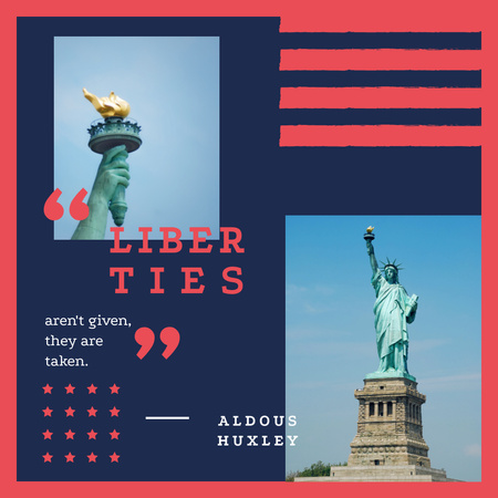 Quote with Liberty Statue view Instagram Design Template