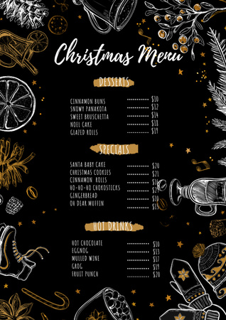 Christmas dishes course Menu Design Template