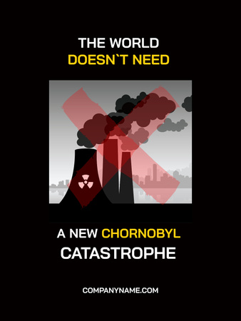 Ontwerpsjabloon van Poster US van Phrase World heeft New Chornobyl Catastrophe niet nodig