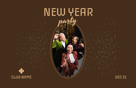 People on New Year Party Flyer 5.5x8.5in Horizontal Design Template