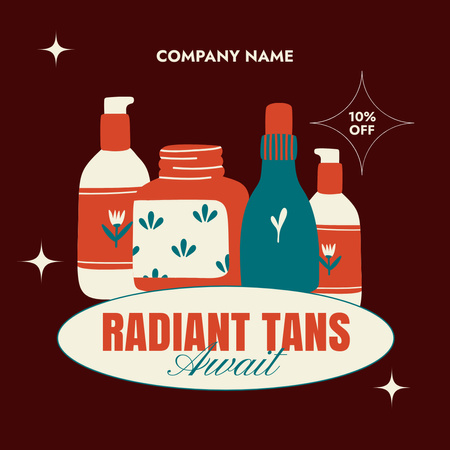 Discount on Cosmetics for Radiant Tanning Instagram Design Template