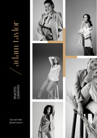 Ontwerpsjabloon van Poster van Fashion Ad with Stylish Women