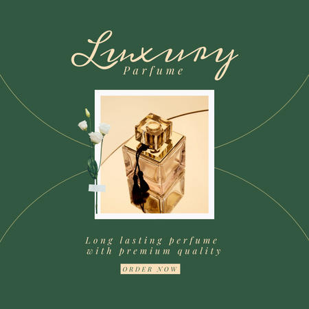 Luxury Perfume in Green Frame Instagram – шаблон для дизайна