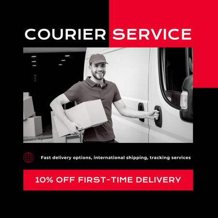 Discount on First-Time Delivery Instagram AD Design Template