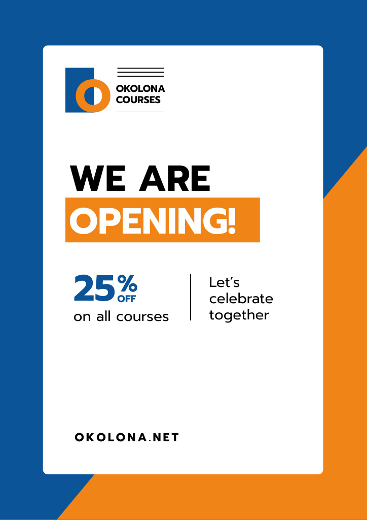 Education Courses Opening Flyer A4 Design Template